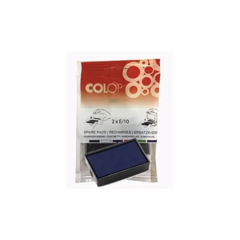 (107126) COLOP ALMOHADILLA E/10 AZUL BLISTER -2U-