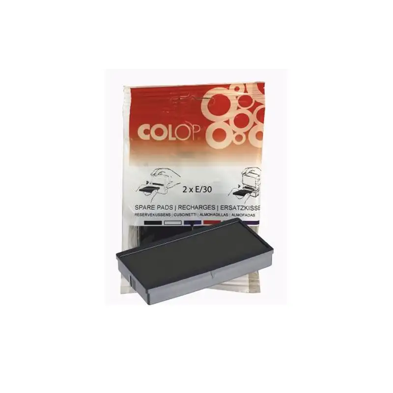(107183) COLOP ALMOHADILLA E/30 NEGRO BLISTER -2U-