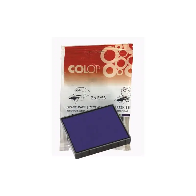 (107310) COLOP ALMOHADILLA E/53 AZUL BLISTER -2U-