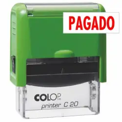(151710) COLOP SELLO PRINTER C20 FORMULA " PAGADO " ALMOHADILLA E/20 14X38MM ROJO