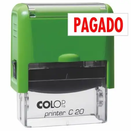 (151710) COLOP SELLO PRINTER C20 FORMULA " PAGADO " ALMOHADILLA E/20 14X38MM ROJO
