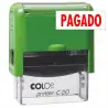 (151710) COLOP SELLO PRINTER C20 FORMULA " PAGADO " ALMOHADILLA E/20 14X38MM ROJO