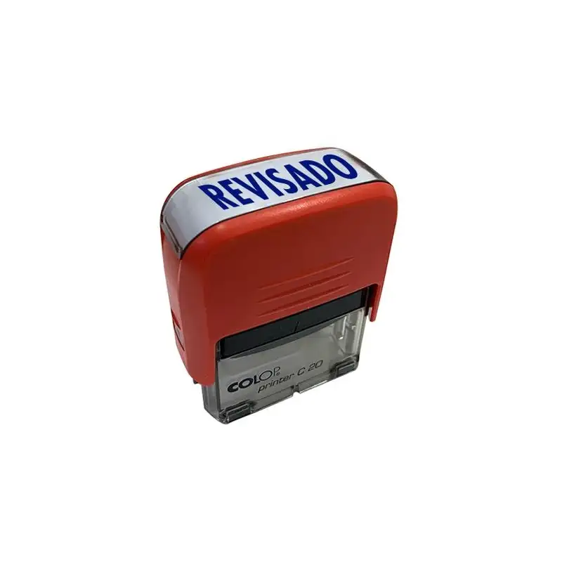 (500703A) COLOP SELLO PRINTER C20 FORMULA " REVISADO " ALMOHADILLA E/20 14X38MM AZUL
