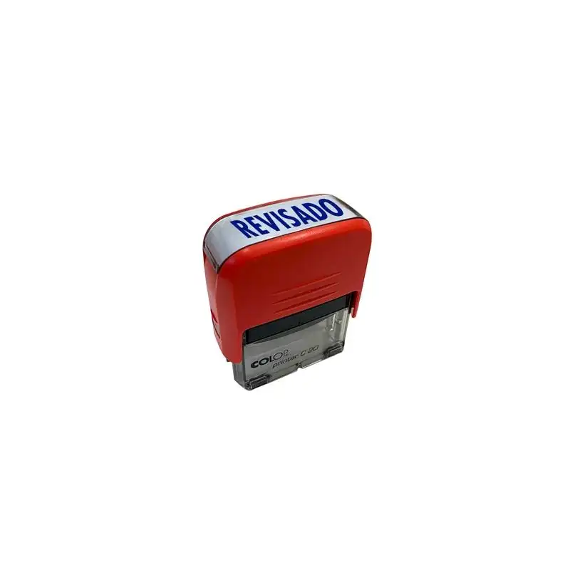 (500703R) COLOP SELLO PRINTER C20 FORMULA " REVISADO " ALMOHADILLA E/20 14X38MM ROJO