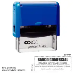 (SGC.C40) COLOP SELLO AUTOMÁTICO PRINTER C40 CON PLACA DE TEXTO PERSONALIZABLE 23X59MM 6 LÍNEAS -PARA PERSONALIZAR-