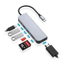 (DONN02G) CONCEPTRONIC ADAPTADOR HUB 6 EN 1 USB-C A HDMI/USB-C/USB 3.0/SD/MICRO SD GRIS