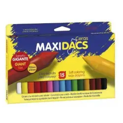 (DX050216) DACS MAXIDACS CERAS 120MM TAMAÑO GIGANTE SURTIDOS -ESTUCHE DE 15U-