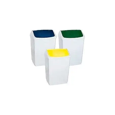 (24260VE) DENOX PAPELERA TAPA BASCULANTE 55L VERDE