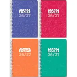 (25003741) DIDEX AGENDA ESCOLAR A5 1DP TAPA PP ESPIRAL C/SURTIDOS 2026-27
