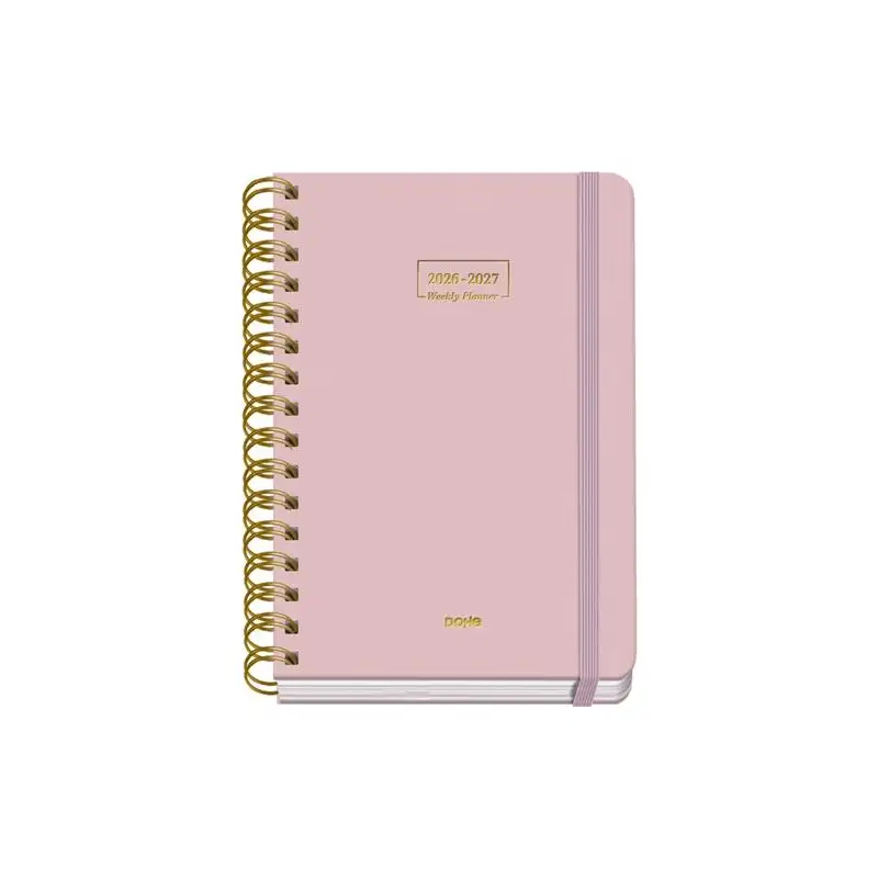 (52159) DOHE AGENDA ESCOLAR PREMIUM A5 ESPIRAL DOBLE SV CARTÓN FORRADO ROSA 2026-2027