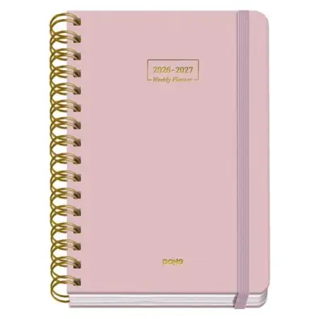 (52159) DOHE AGENDA ESCOLAR PREMIUM A5 ESPIRAL DOBLE SV CARTÓN FORRADO ROSA 2026-2027