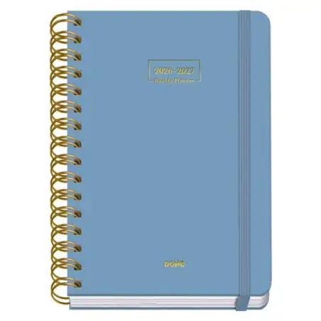(52160) DOHE AGENDA ESCOLAR PREMIUM A5 ESPIRAL DOBLE SV CARTÓN FORRADO AZUL 2026-2027