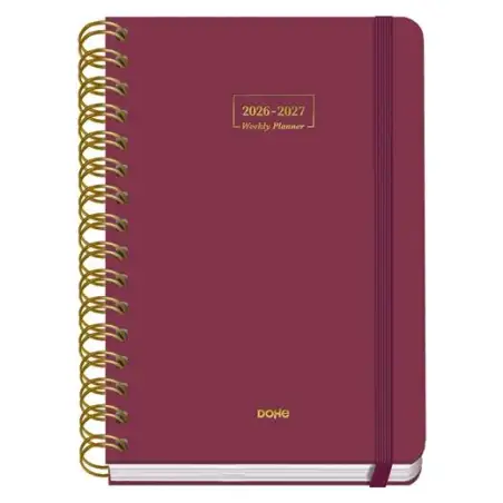 (52163) DOHE AGENDA ESCOLAR PREMIUM A5 ESPIRAL DOBLE SV CARTÓN FORRADO BURDEOS 2026-2027