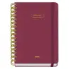 (52163) DOHE AGENDA ESCOLAR PREMIUM A5 ESPIRAL DOBLE SV CARTÓN FORRADO BURDEOS 2026-2027