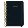 (52164) DOHE AGENDA ESCOLAR PREMIUM A5 ESPIRAL DOBLE SV CARTÓN FORRADO NEGRO 2026-2027