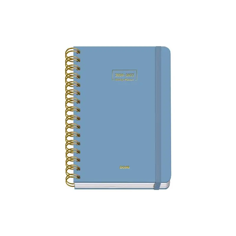 (52166) DOHE AGENDA ESCOLAR PREMIUM A5 ESPIRAL DOBLE DP CARTÓN FORRADO AZUL 2026-2027