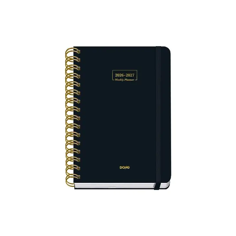 (52170) DOHE AGENDA ESCOLAR PREMIUM A5 ESPIRAL DOBLE DP CARTÓN FORRADO NEGRO 2026-2027