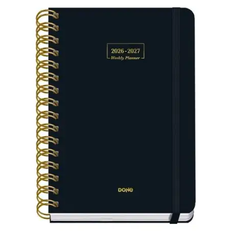 (52170) DOHE AGENDA ESCOLAR PREMIUM A5 ESPIRAL DOBLE DP CARTÓN FORRADO NEGRO 2026-2027