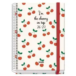 (52198) DOHE AGENDA ESCOLAR PRIME A5 ESPIRAL SV CARTÓN FORRADO MOD. CEREZAS 2026-2027