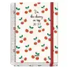 (52204) DOHE AGENDA ESCOLAR PRIME A5 ESPIRAL DP CARTÓN FORRADO MOD. CEREZAS 2026-2027