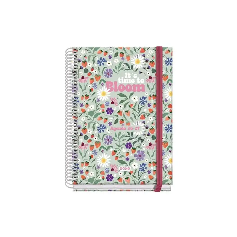 (52207) DOHE AGENDA ESCOLAR PRIME A5 ESPIRAL DP CARTÓN FORRADO MOD. BLOOM 2026-2027