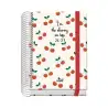 (52210) DOHE AGENDA ESCOLAR PRIME A6 ESPIRAL DP CARTÓN FORRADO MOD. CEREZAS 2026-2027