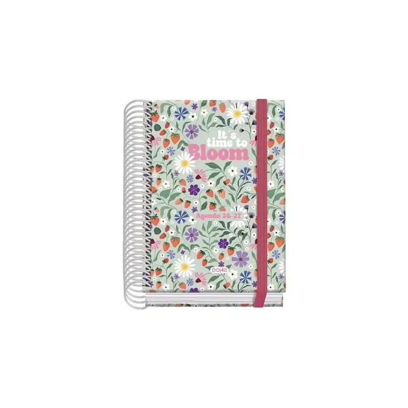 (52213) DOHE AGENDA ESCOLAR PRIME A6 ESPIRAL DP CARTÓN FORRADO MOD. BLOOM 2026-2027