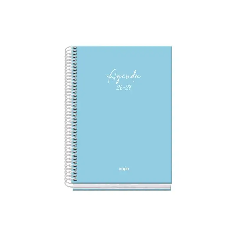 (52225) DOHE AGENDA ESCOLAR BASIC SERENITY A5 ESPIRAL DP CARTÓN FORRADO AZUL 2026-2027