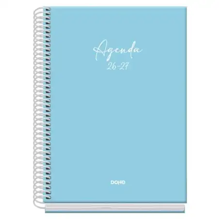 (52225) DOHE AGENDA ESCOLAR BASIC SERENITY A5 ESPIRAL DP CARTÓN FORRADO AZUL 2026-2027