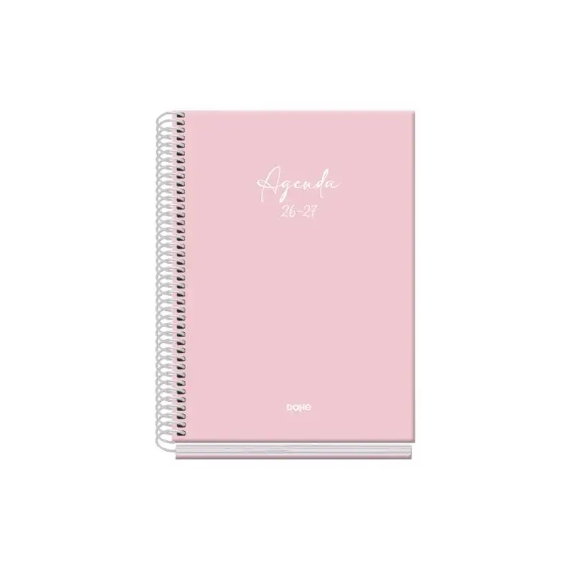 (52226) DOHE AGENDA ESCOLAR BASIC SERENITY A5 ESPIRAL DP CARTÓN FORRADO ROSA 2026-2027