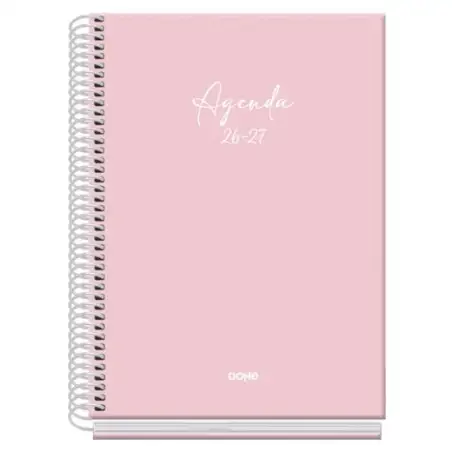 (52226) DOHE AGENDA ESCOLAR BASIC SERENITY A5 ESPIRAL DP CARTÓN FORRADO ROSA 2026-2027