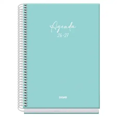 (52227) DOHE AGENDA ESCOLAR BASIC SERENITY A5 ESPIRAL DP CARTÓN FORRADO VERDE 2026-2027