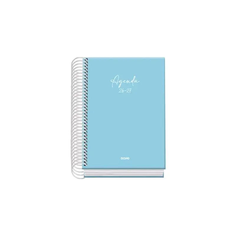 (52229) DOHE AGENDA ESCOLAR BASIC SERENITY A6 ESPIRAL DP CARTÓN FORRADO AZUL 2026-2027