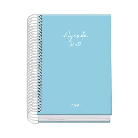 (52229) DOHE AGENDA ESCOLAR BASIC SERENITY A6 ESPIRAL DP CARTÓN FORRADO AZUL 2026-2027