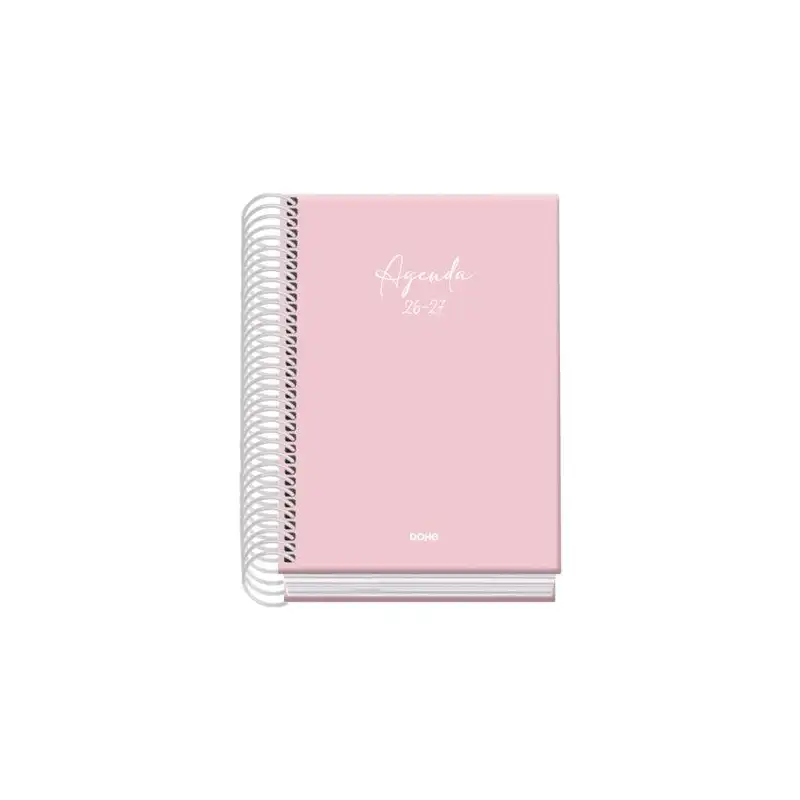 (52230) DOHE AGENDA ESCOLAR BASIC SERENITY A6 ESPIRAL DP CARTÓN FORRADO ROSA 2026-2027