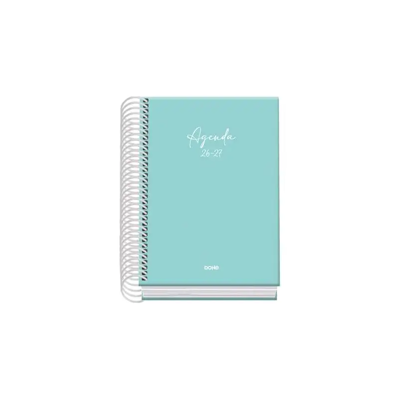 (52231) DOHE AGENDA ESCOLAR BASIC SERENITY A6 ESPIRAL DP CARTÓN FORRADO VERDE 2026-2027