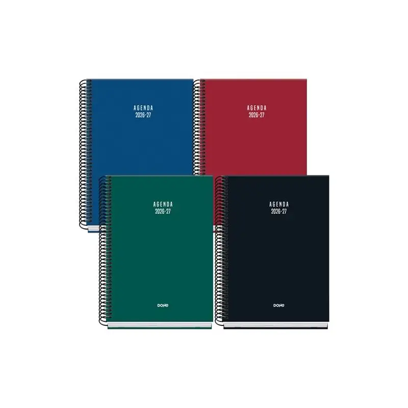 (52325) DOHE AGENDA ESCOLAR BASIC COLOUR VIBES A5 ESPIRAL DP CARTÓN FORRADO COLORES SURTIDOS 2026-2027