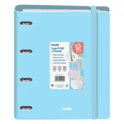(51995) DOHE CARPETA ANILLAS MIXTAS 4X35MM RECAMBIO A4 100H 5X5MM 90GR 4 SEPARADORES POLYFOAM AZUL PASTEL