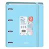 (51995) DOHE CARPETA ANILLAS MIXTAS 4X35MM RECAMBIO A4 100H 5X5MM 90GR 4 SEPARADORES POLYFOAM AZUL PASTEL