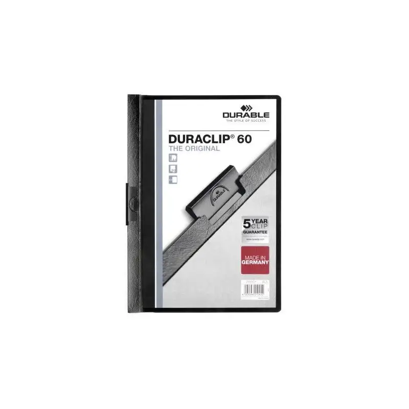 (220901) DURABLE CARPETA DOSSIER PINZA DURACLIP 60 NEGRO A4 -25U-