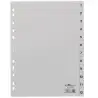 (651210) DURABLE ÍNDICES PP CON PESTAÑAS IMPRESAS DIVISIÓN NUMÉRICA 1-12 VERTICAL A4 GRIS