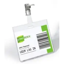 (800319) DURABLE PORTANOMBRES CON CLIP PARA IDENTIFICACIÓN 60X90MM PLÁSTICO TRANSPARENTE -25U-