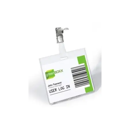 (800319) DURABLE PORTANOMBRES CON CLIP PARA IDENTIFICACIÓN 60X90MM PLÁSTICO TRANSPARENTE -25U-