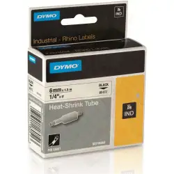 (18052) DYMO TUBO TERMORRETRACTIL CINTA  ID1-6 - NEGRO SOBRE AMARILLO - 6MMX1´5M - ROTULADORA RHINO