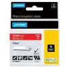 (1805416) DYMO CINTA DE ETIQUETAS INDUSTRIAL ADHESIVA ID1-12 - BLANCO SOBRE ROJO - 12MMX5´5M - VINILO - ROTULADORA RHINO