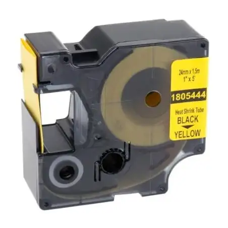 (1805444) DYMO TUBO TERMORRETRACTIL CINTA ID1- 24 - NEGRO SOBRE AMARILLO - 24MMX1´5M - ROTULADORA RHINO