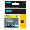 (18491) DYMO CINTA DE ETIQUETAS INDUSTRIAL ADHESIVA ID1-19 - NEGRO SOBRE AMARILLO - 19MMX3´5 M - NYLON FLEXIBLE - ROTULADORA ...