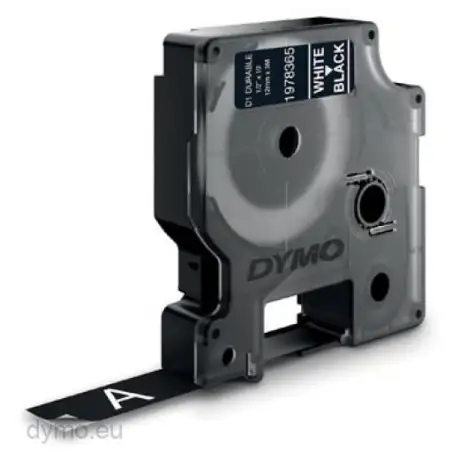 (1978365) DYMO CINTA DE TRANSFERENCIA TERMICA D1 DURABLE - BLANCO SOBRE NEGRO - 12MMX3M - ROTULADORA LABELMANAGER