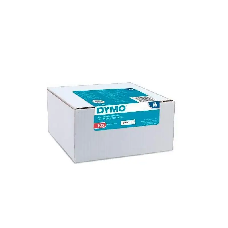 (2093096) DYMO CINTA AUTOADHESIVA ESTÁNDAR D1- NEGRO SOBRE BLANCO - 9MMX7M - PACK 10 UDS