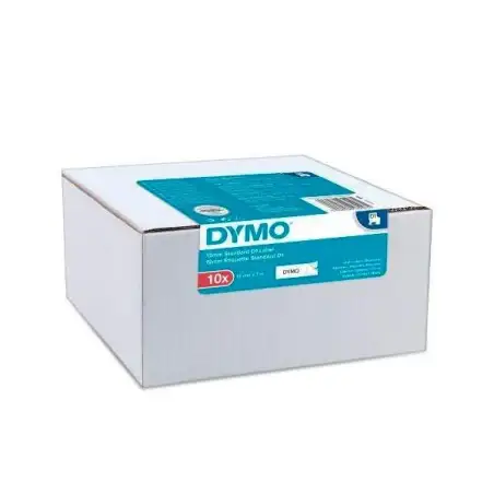 (2093097) DYMO CINTA AUTOADHESIVA ESTÁNDAR D1- NEGRO SOBRE BLANCO - 12MMX7M -  PACK 10 UDS